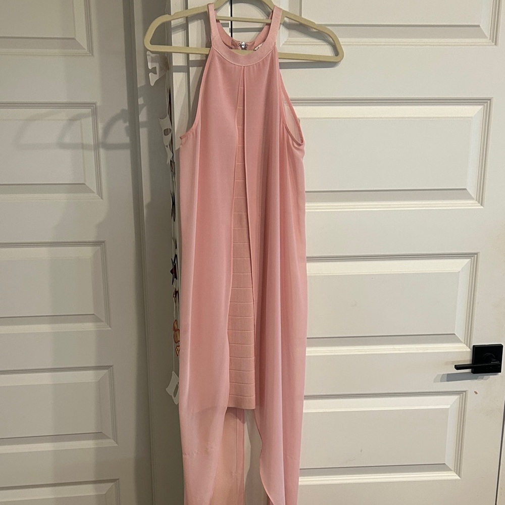 Elegant Pink Halter Dress